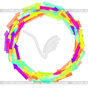 Abstract multicolored frame arrows circle - vector image