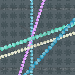 Decorative background with strings of beads - vector clip art