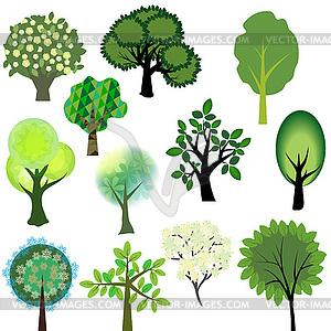 Vector trees collection - vector image