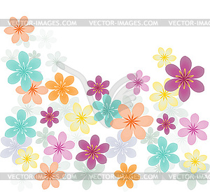 Floral background with multicolored flowers - royalty-free vector clipart