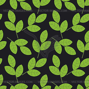 Seamless foliage on dark background - vector clip art