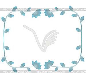 Blue decorative floral frame - vector clip art