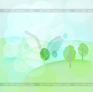 Landscape with trees and hills - vector EPS clipart