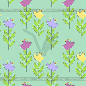 Seamless floral pattern in graphic style - vector image