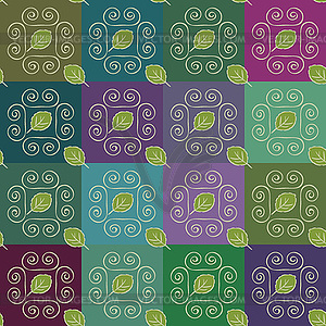 Seamless pattern with abstract leaves - vector clipart