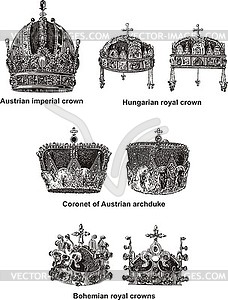 Австро-венгерские имперские короны - изображение в формате EPS