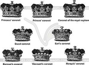 English crowns - vector clipart