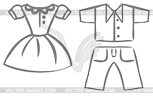 Set of cartoon clothes - vector image