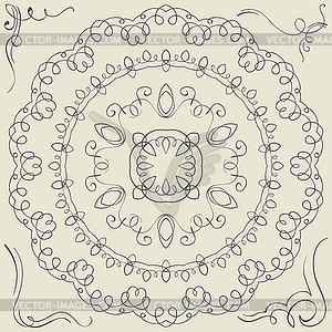 Set. Frames and borders. Hand drawing - vector image