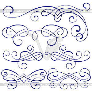 Set. calligraphic design elements and page - vector clipart / vector image