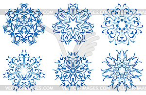 Снежинка синий цветок. задавать - векторное графическое изображение