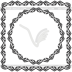  set. square and round decorated frame - vector clipart