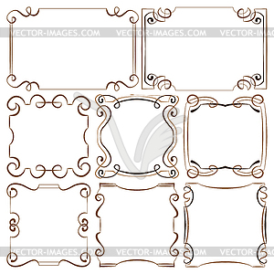  set of decorative frameworks - color vector clipart