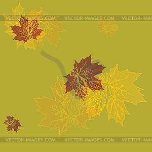  seamless wallpaper. yellow maple leaves - vector clip art