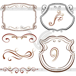 Set of elements for design. decorative borders and - vector image