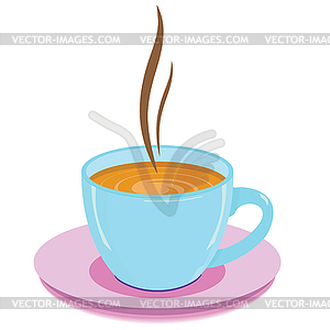 Cup of hot drink - vector image