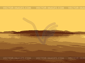 Island in sea - vector clipart / vector image