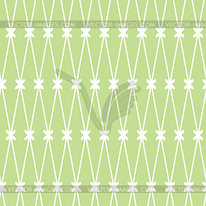 Seamless background. White grid on green background - vector clipart
