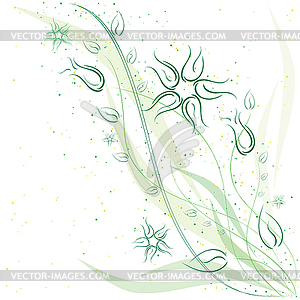 Green flower background - vector image