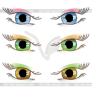 Set of painted eyes - vector EPS clipart