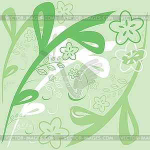 Background floral pattern in shades of green - vector clipart