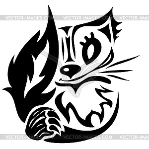 Stylized cat tattoo - stock vector clipart