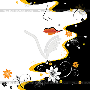 Abstract female face - vector clipart