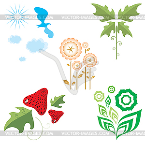 Flora and fauna - vector clip art