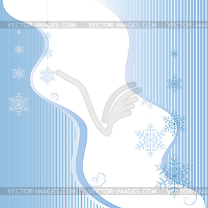 Blue frame with snowflakes - vector image