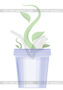 Flower pot with germ - vector clipart