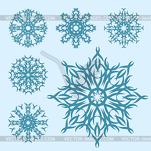 Set of different snowflakes - vector clipart