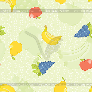 Seamless background with cartoon fruit - vector clipart