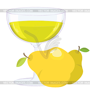 Cup with pear lemonade - vector clipart