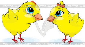 Cartoon chickens. - stock vector clipart