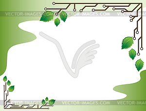 Frame with birch leaves - vector clipart
