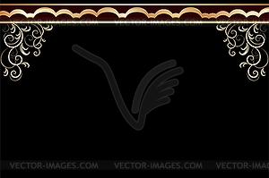 Black frame with golden pattern - vector clipart