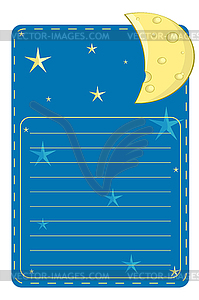 Label with stars and moon - vector clipart