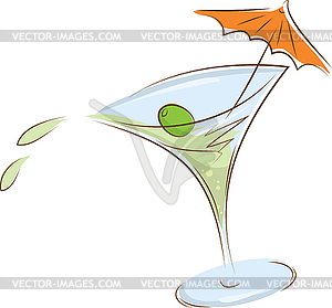 Glass of martini - vector clip art