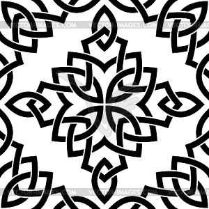 Black Celtic seamless pattern - vector image