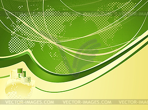 Abstract waves and map - vector clipart