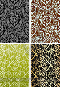 Floral seamless backgrounds - vector clipart