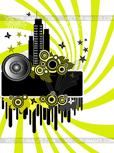 Grunge summer background - vector image