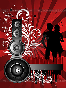 Grunge music background - vector clipart