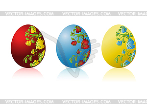 Colored Easter eggs with pattern - vector image