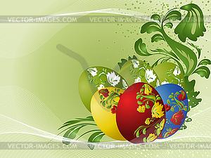 Easter eggs with pattern - vector image