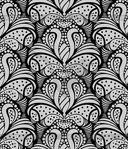 Gray ornamental floral background - vector clipart