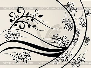 Gray floral ornament - vector image