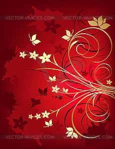 Grunge floral background - vector clip art