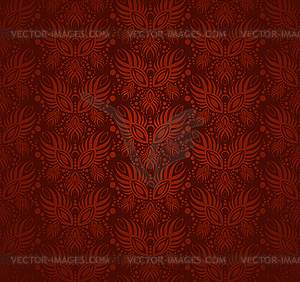 Floral red seamless ornament - vector clip art
