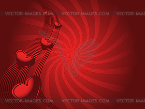 Red valentines card - vector image